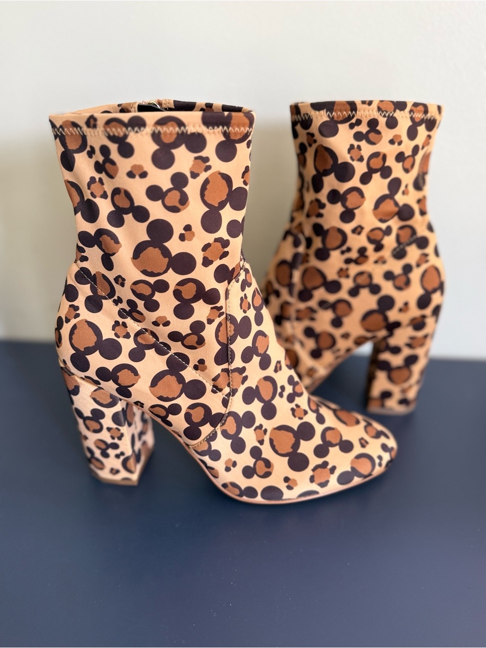 ALDO Disney x ALDO Women’s Ankle Bootie Animal Print Zip Mickey Mouse US 8.5
